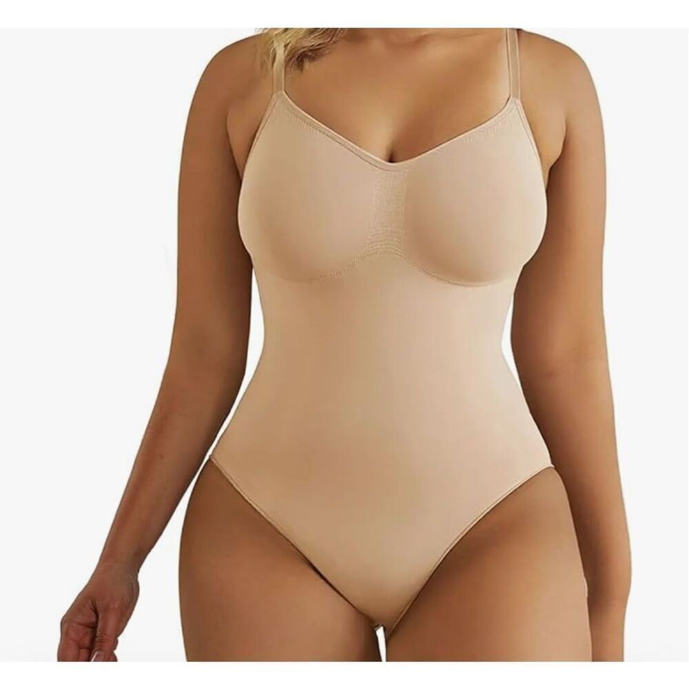 SHAPERX‎ Women's Bodysuit Tummy Control Body Shaper. Nude. Size S/M.